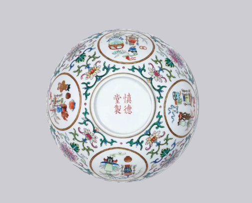 粉彩開光博古圖碗:清代工藝瑰寶與收藏價值解析