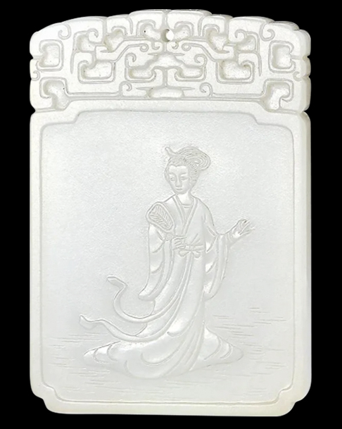 白玉雕洛神詩文牌:子岡琢玉如何演繹洛神風華?