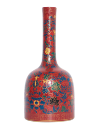 🔥清乾隆紅地琺瑯彩纏枝花卉紋搖鈴尊：宮廷禦瓷的「華麗標杆」