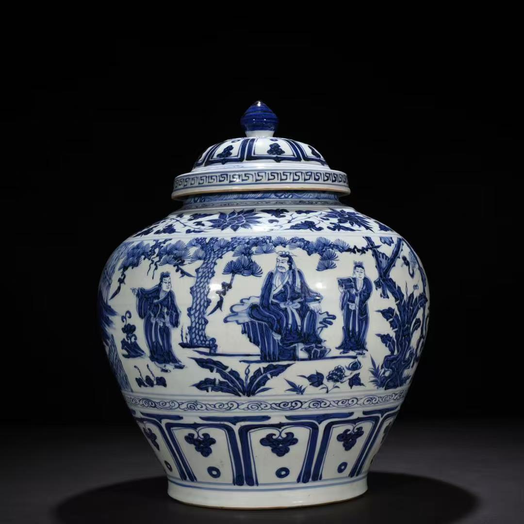 罐完整 + 人物生動！元青花三顧茅廬罐，中高端藏家爭藏的元代珍瓷