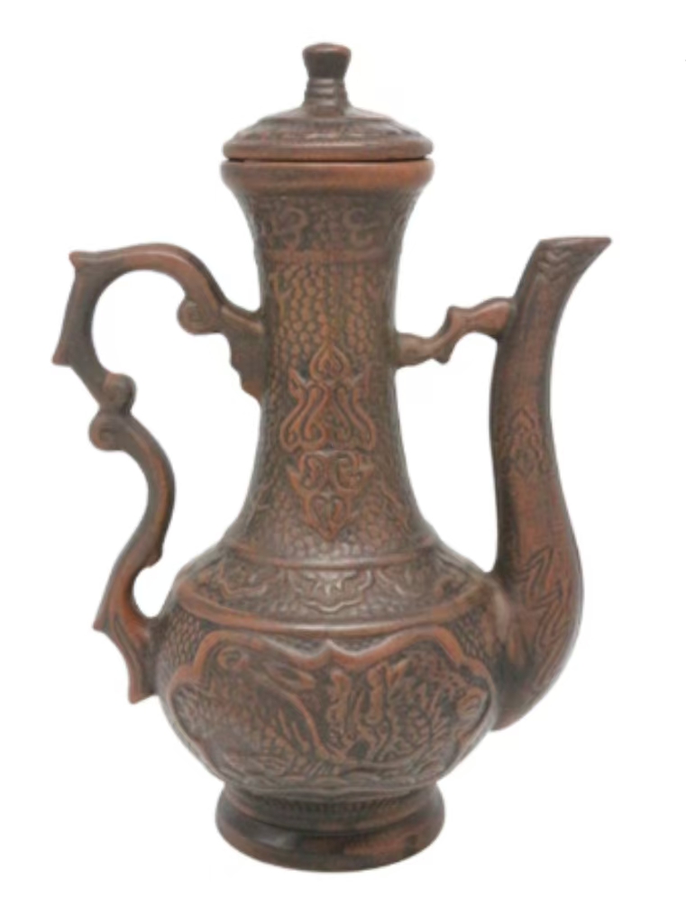 紫砂瑰宝谁能媲美?清代火龙纹紫砂执壶的工艺与文化传奇