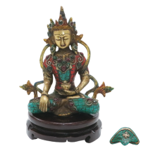 明铜鎏金嵌宝石度母像：慈悲与匠心的千年凝萃