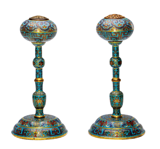 銅胎掐絲琺瑯帽架:一器雙用的宮廷工藝珍品