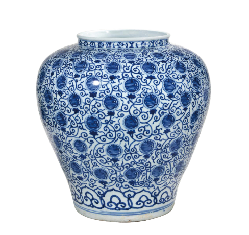 青花浙料 + 團壽字的罐有多珍?萬曆宮廷祝壽重器,多祿溙藏家爭!